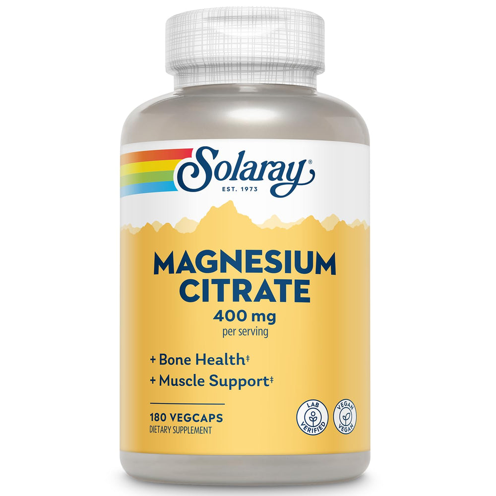 Solaray Magnesium Citrate 400mg bottle on white background