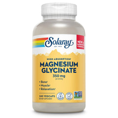 Front label of Solaray Magnesium Glycinate bottle