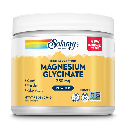 Solaray Magnesium Glycinate Powder bottle label