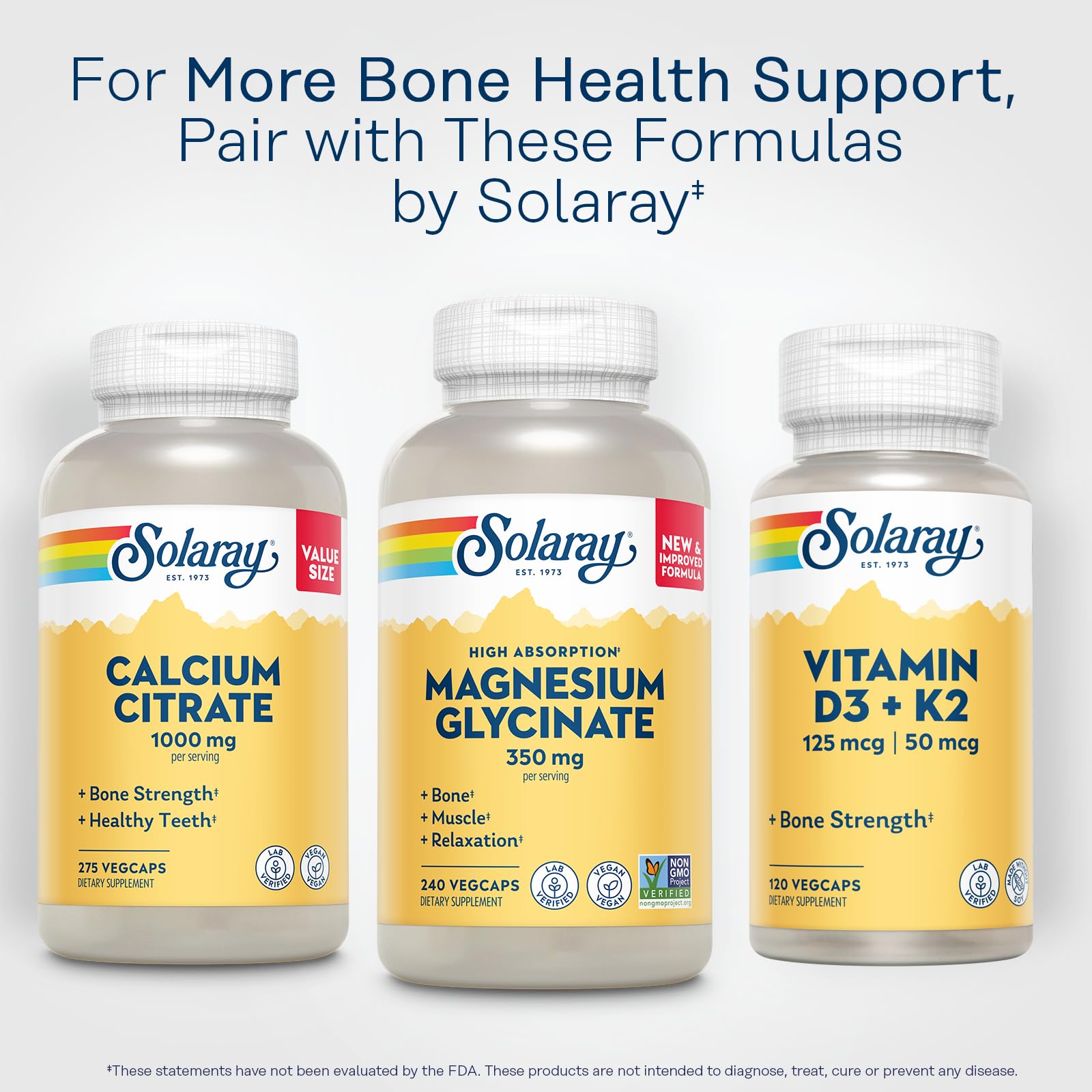 240 VegCaps packaging and label for Solaray Magnesium Glycinate