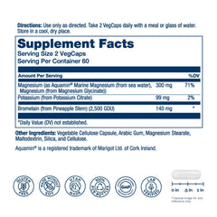 Close-up of Solaray Magnesium and Potassium Asporotates label
