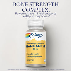 Close-up of SOLARAY manganese bottle label