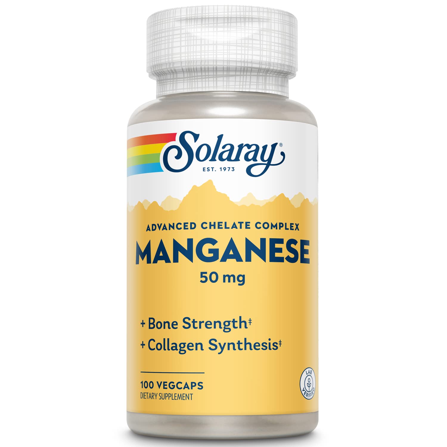 SOLARAY Manganese supplement bottle front label