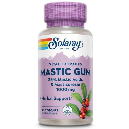 Solaray Mastic Gum Extract 500 mg bottle with label on white background