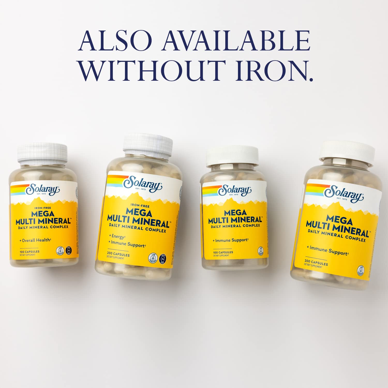 Solaray Mega Multi Mineral displayed on shelf