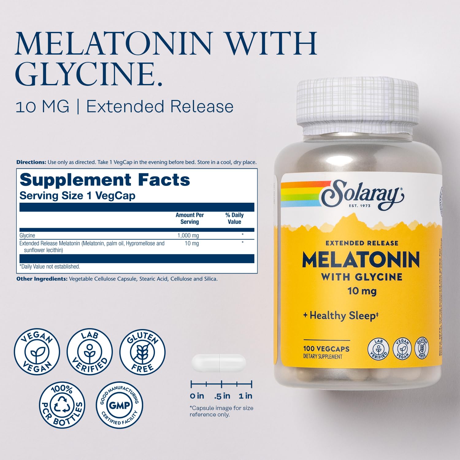 SOLARAY Melatonin Extended Release label