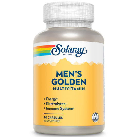 SOLARAY Men's Golden Multi-Vitamin Capsules bottle - 90 count