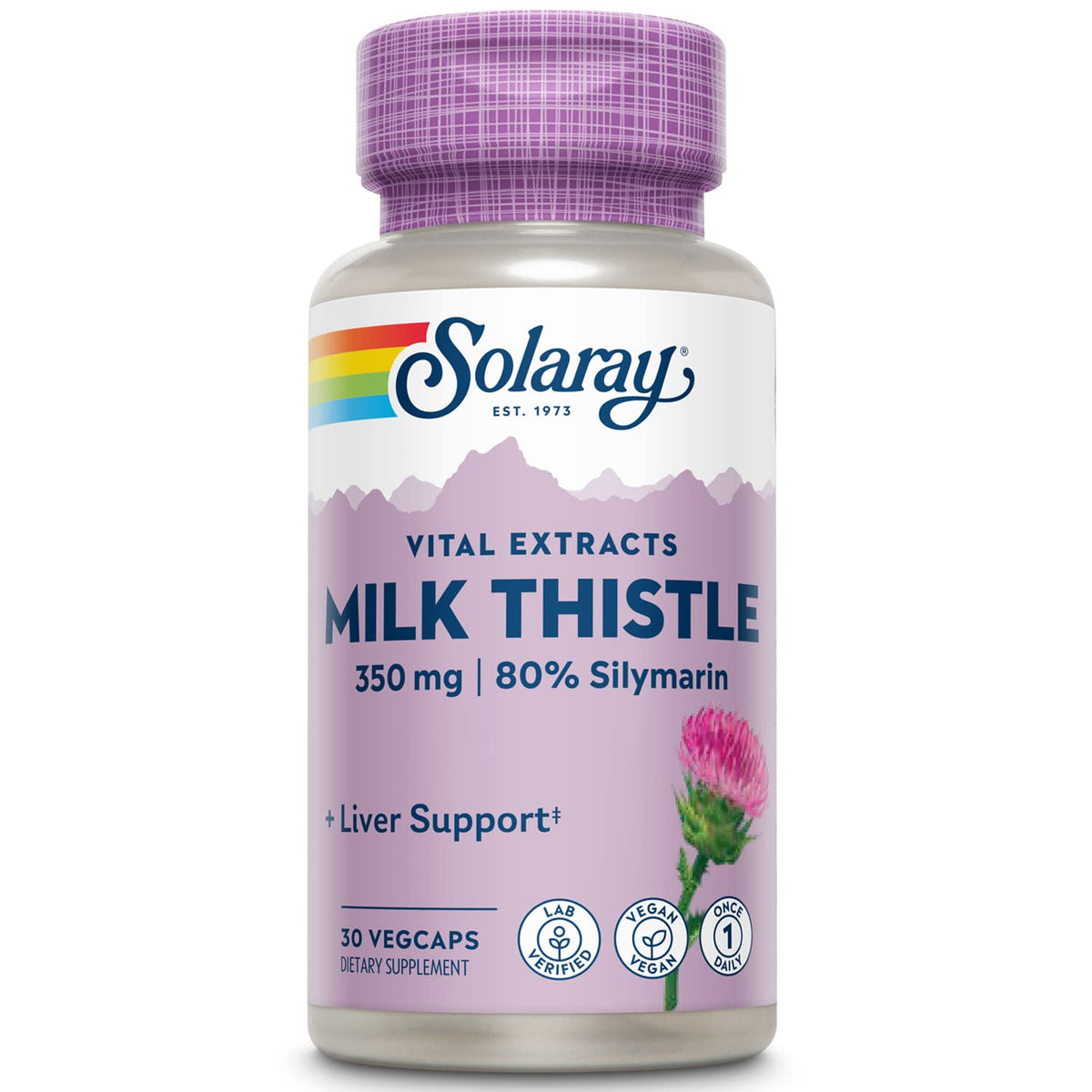 SOLARAY Milk Thistle 350 mg label