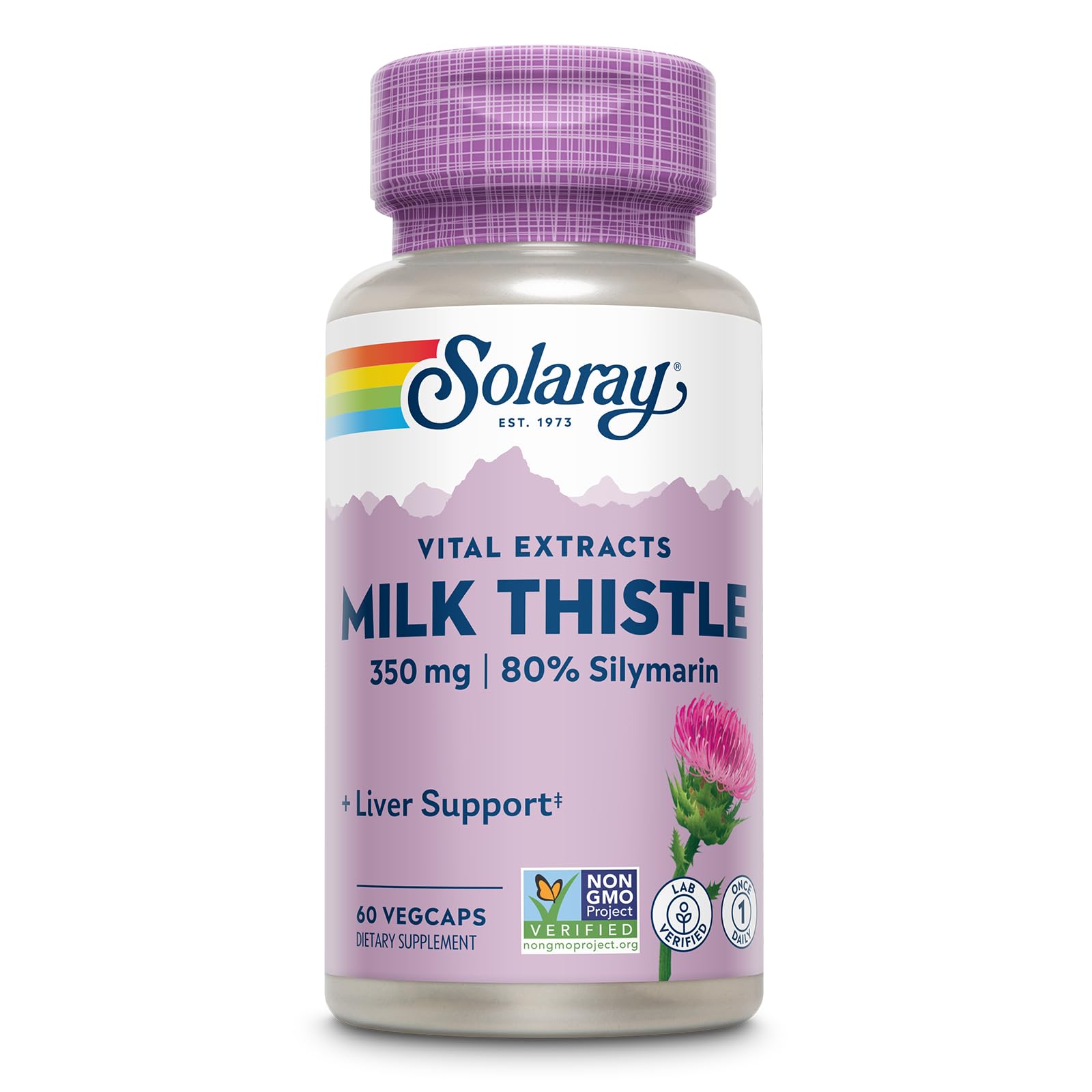 SOLARAY Milk Thistle Seed Extract bottle on white background