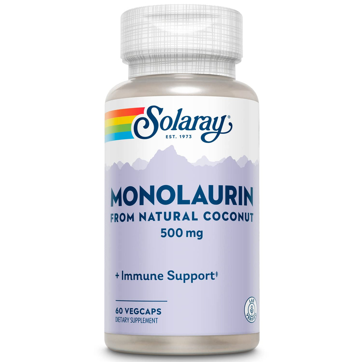 SOLARAY Monolaurin 500mg bottle on white background