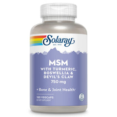 Solaray MSM capsules bottle 750 mg, 180 count