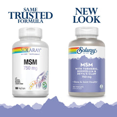 Close-up of Solaray MSM capsules 750 mg