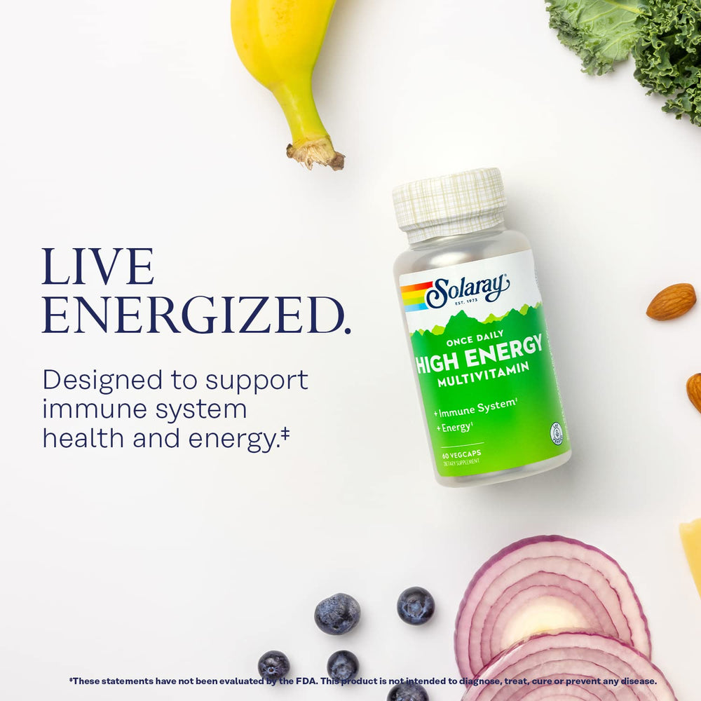 Close-up of multivitamin ingredients and herbs