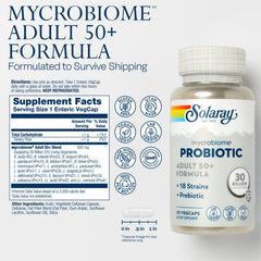 Close-up of SOLARAY Mycrobiome Probiotic VegCaps capsules