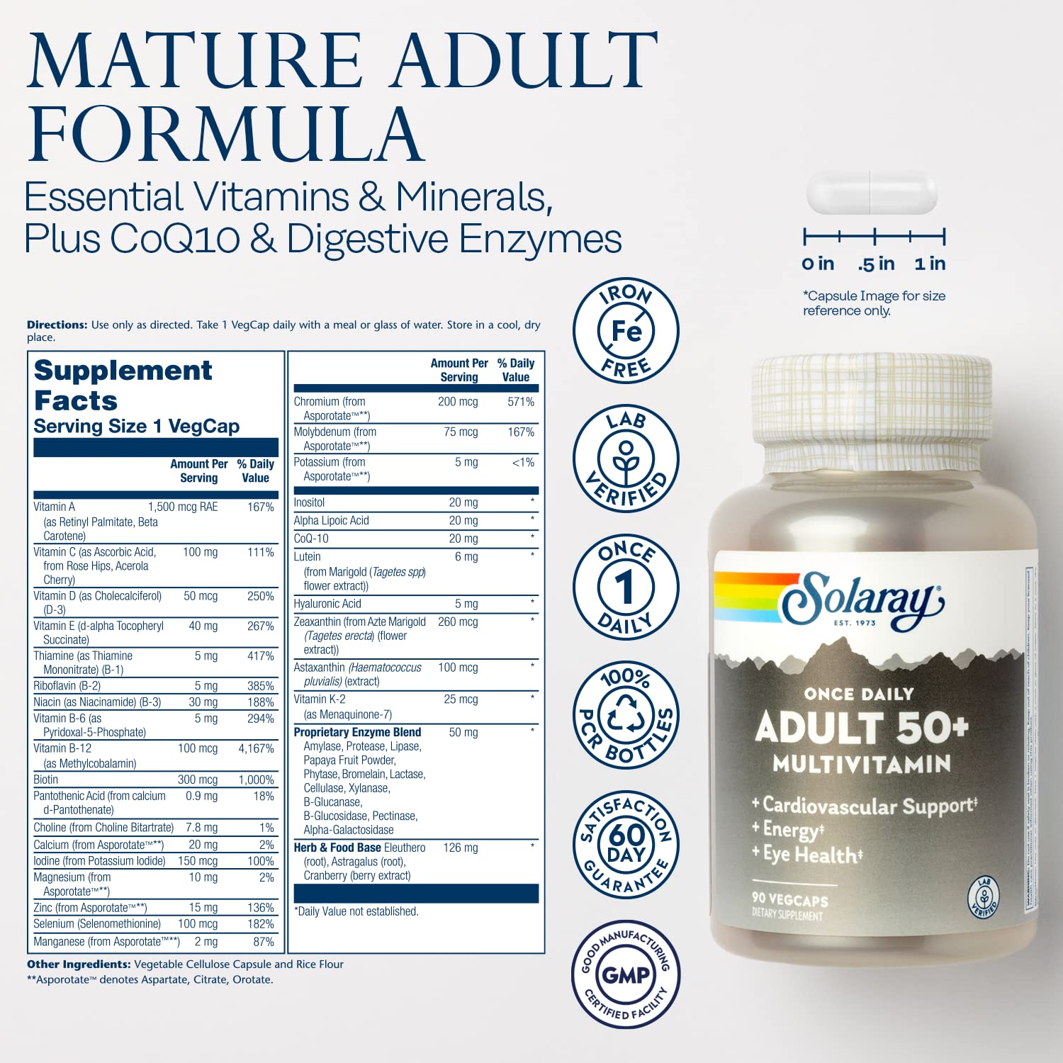 One-a-day serving capsule for energy and daily support