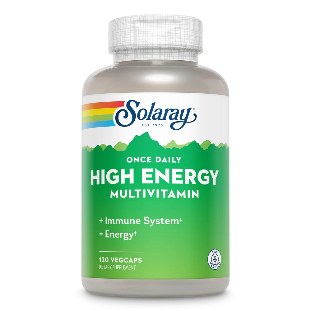 Solaray Once Daily High Energy Multivitamin bottle for women and men