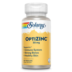 Bottle and label of SOLARAY OptiZinc 30mg Immune Support