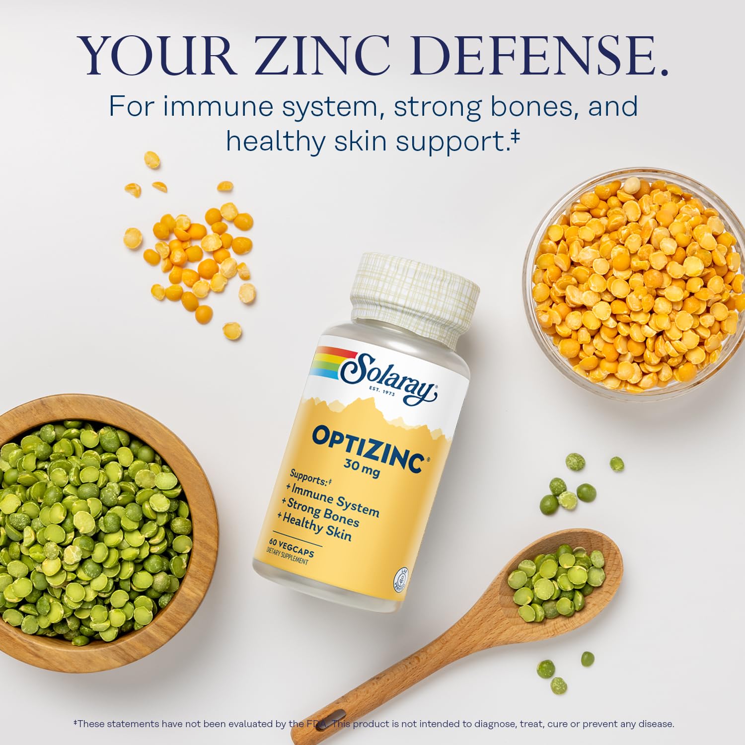 Concept image showing zinc supporting skin health and bone strength