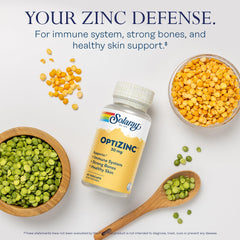 Concept image showing zinc supporting skin health and bone strength