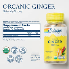 Close-up of whole ginger root for SOLARAY Organic Ginger 1080 mg