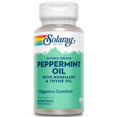 Close-up of Peppermint, Rosemary and Thyme Oils