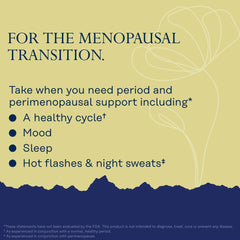 Graphic illustrating perimenopause hot flashes and sleep support