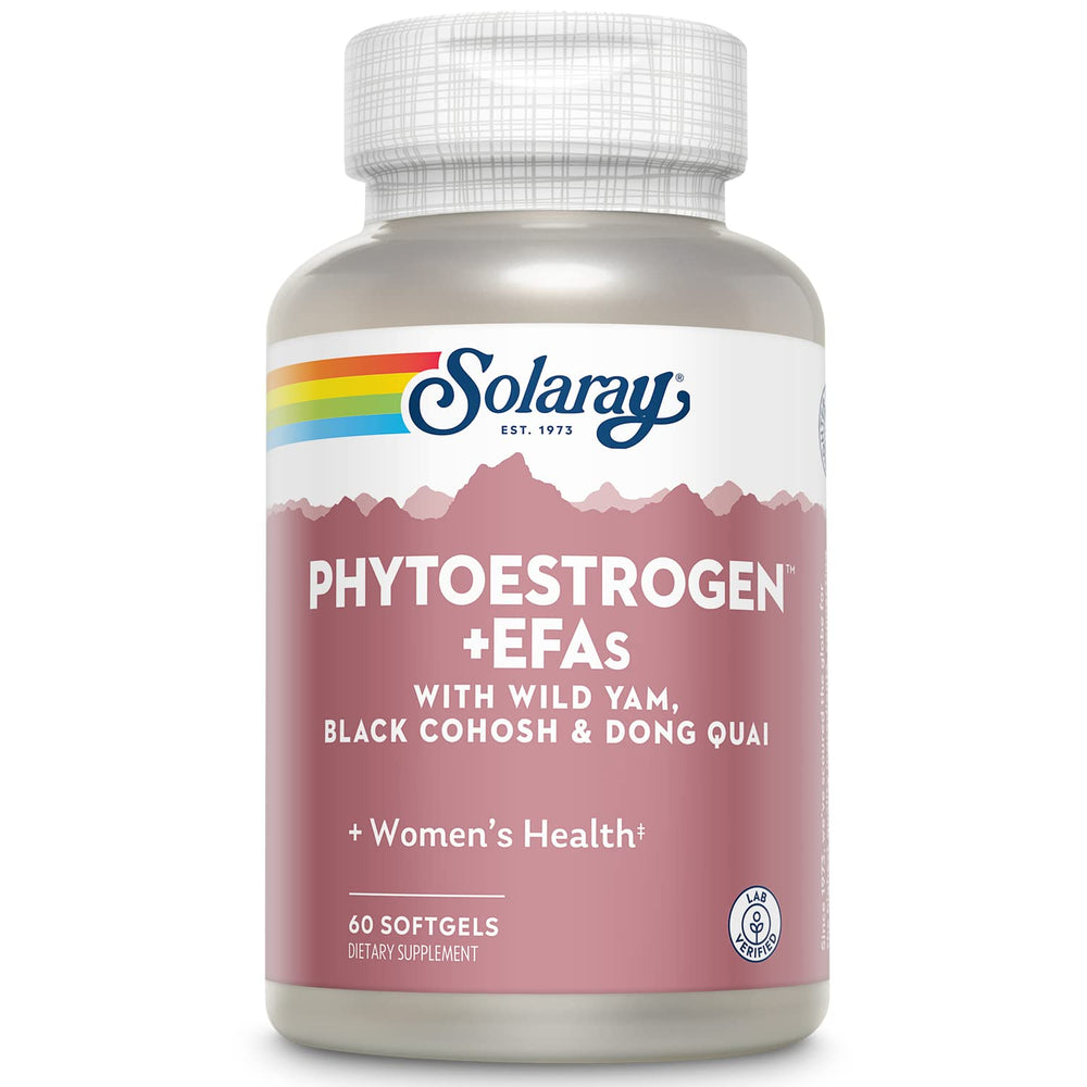 Bottle label of SOLARAY PhytoEstrogen Plus EFAs Menopause Support