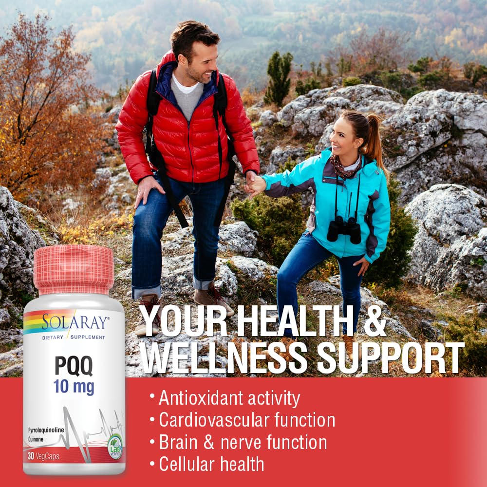 Close up of SOLARAY PQQ 10 mg capsules