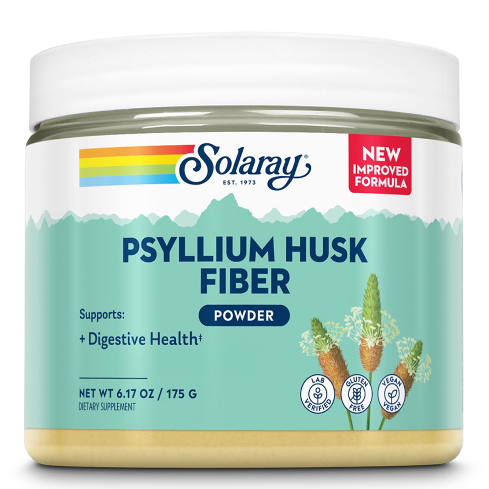 SOLARAY Psyllium Husk Powder front view in container