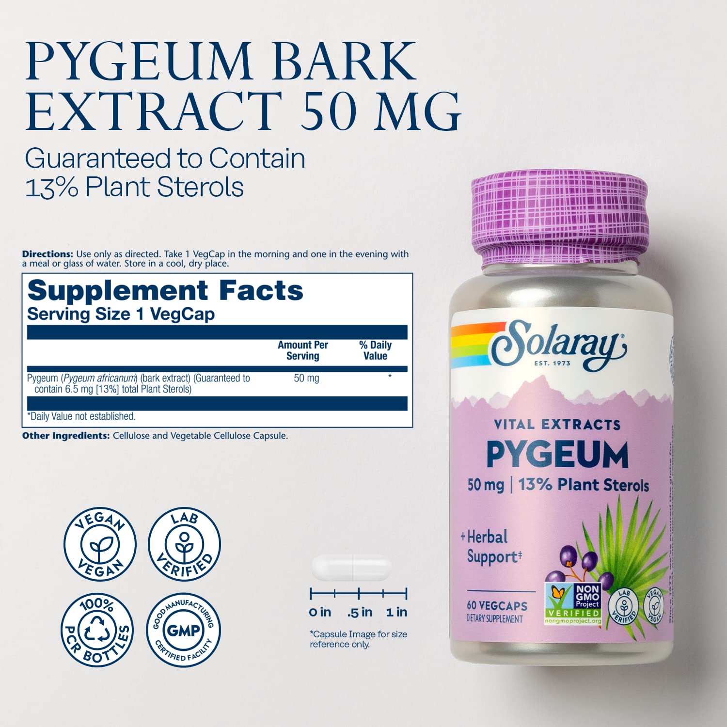 Pygeum Bark Extract 50mg capsules