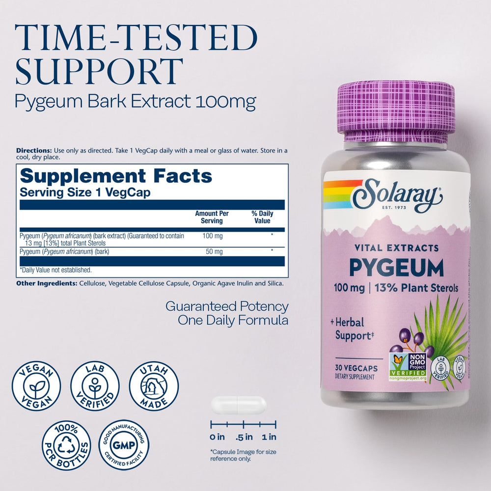 Prostate health support with Pygeum bark extract