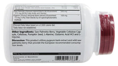 Solaray Pygeum & Saw Palmetto packshot showing 120 vegetarian capsules