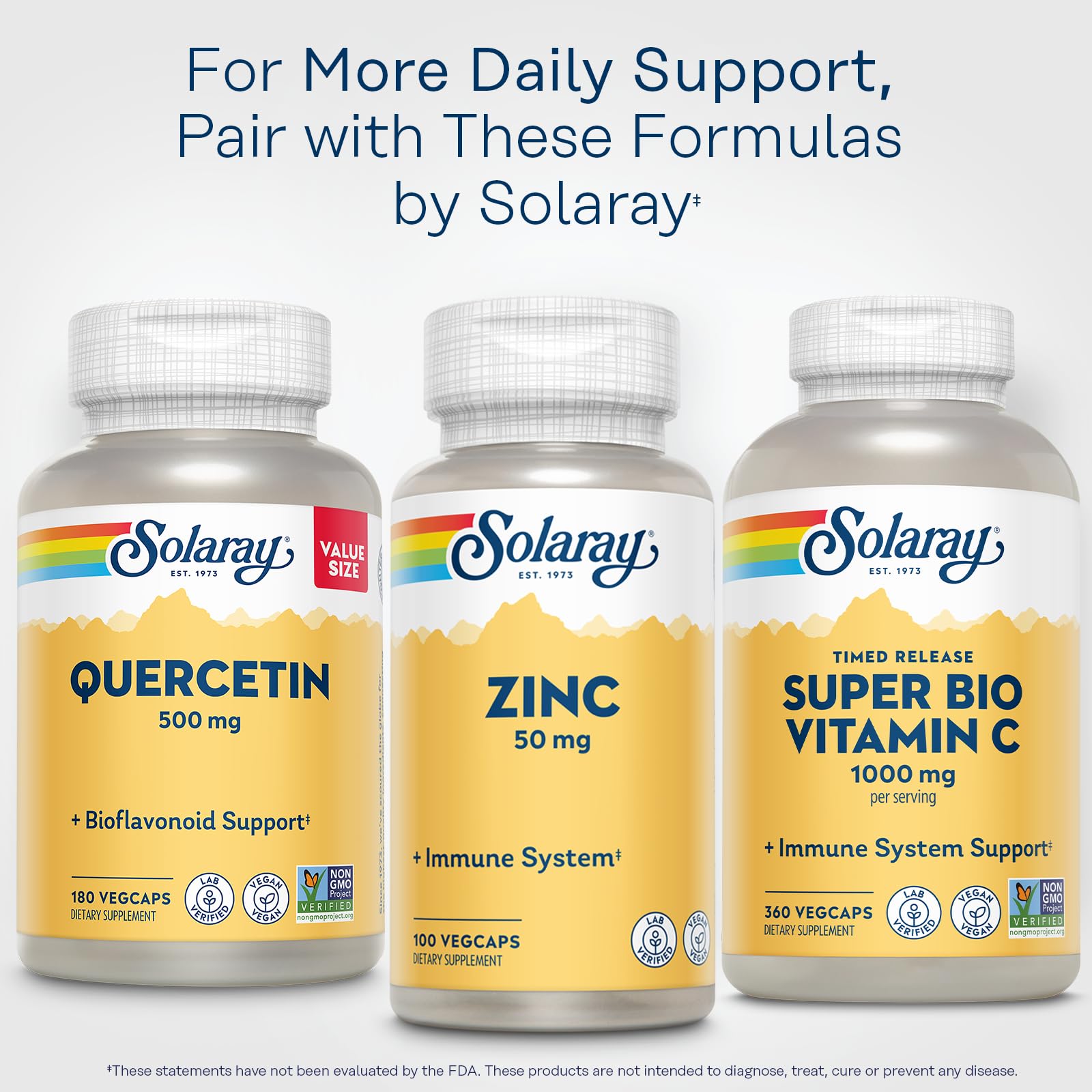 180 servings per bottle Solaray Quercetin 500mg