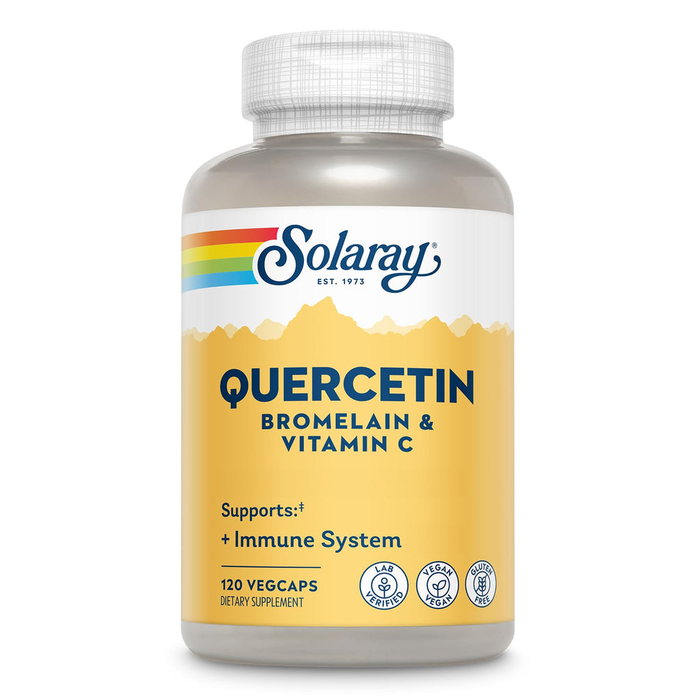 SOLARAY Quercetin with Bromelain and Vitamin C immune support label