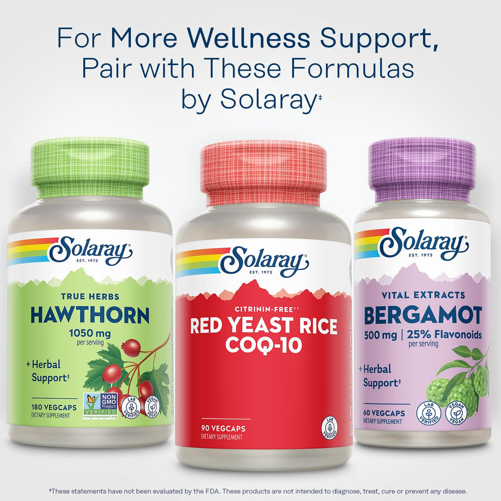 Eco-friendly packaging for Solaray Red Yeast Rice CoQ-10 Niacin supplement