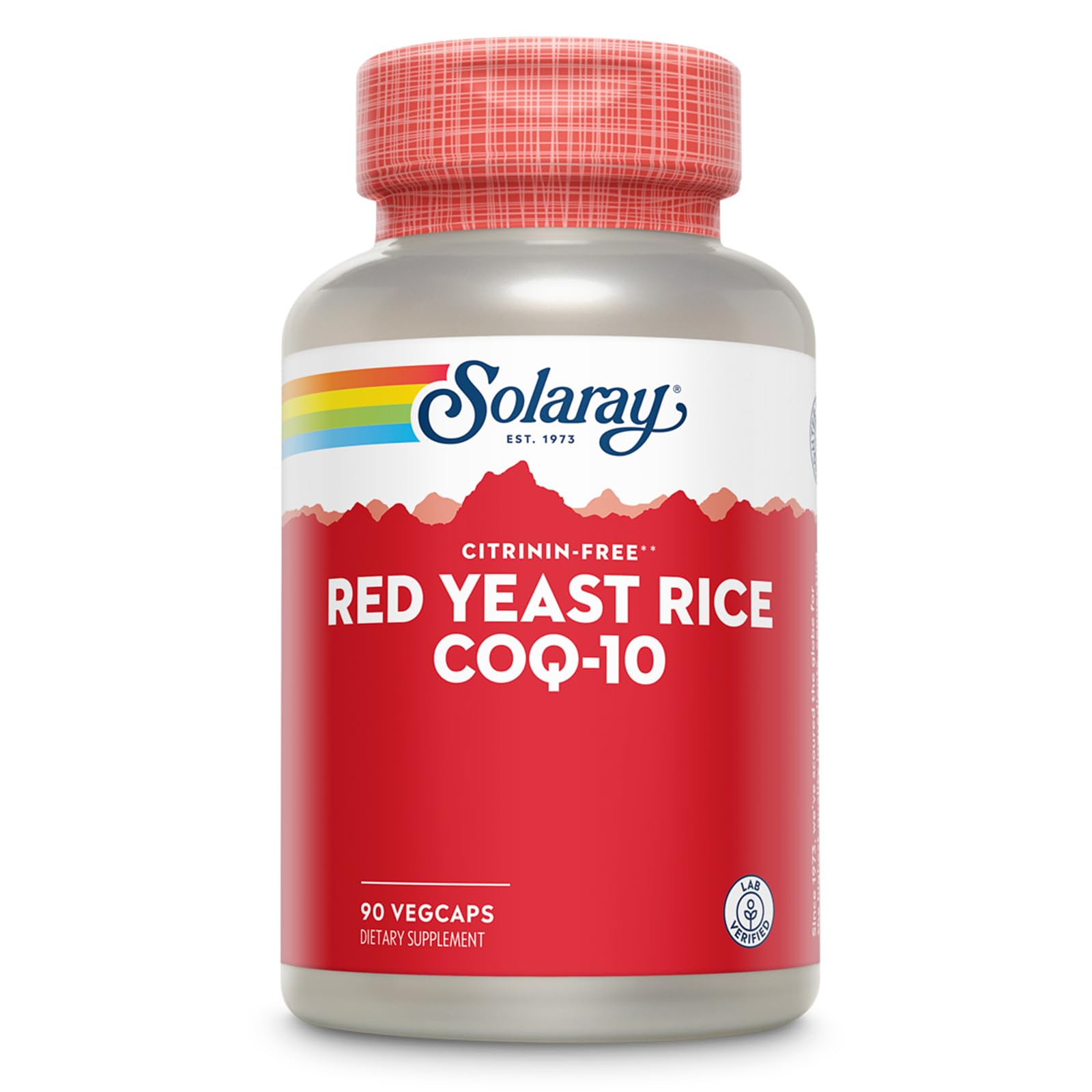 Solaray Red Yeast Rice CoQ-10 Niacin VegCaps bottle and label