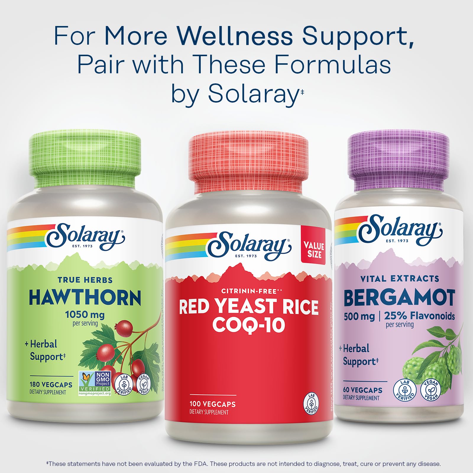 60-day money-back guarantee seal on Solaray Red Yeast Rice CoQ10 bottle