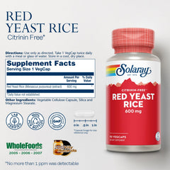 SOLARAY Red Yeast Rice label and packaging