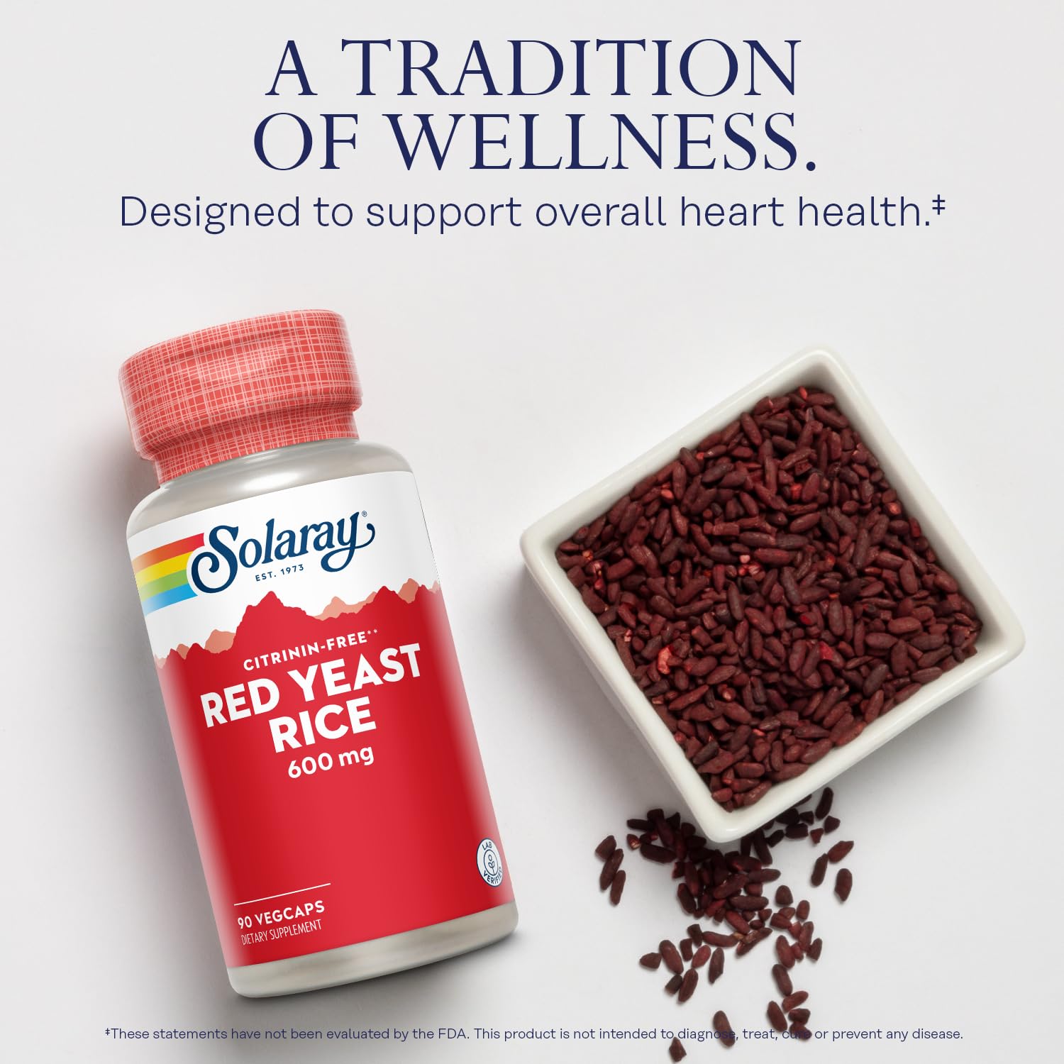 Non-irradiated SOLARAY Red Yeast Rice packaging