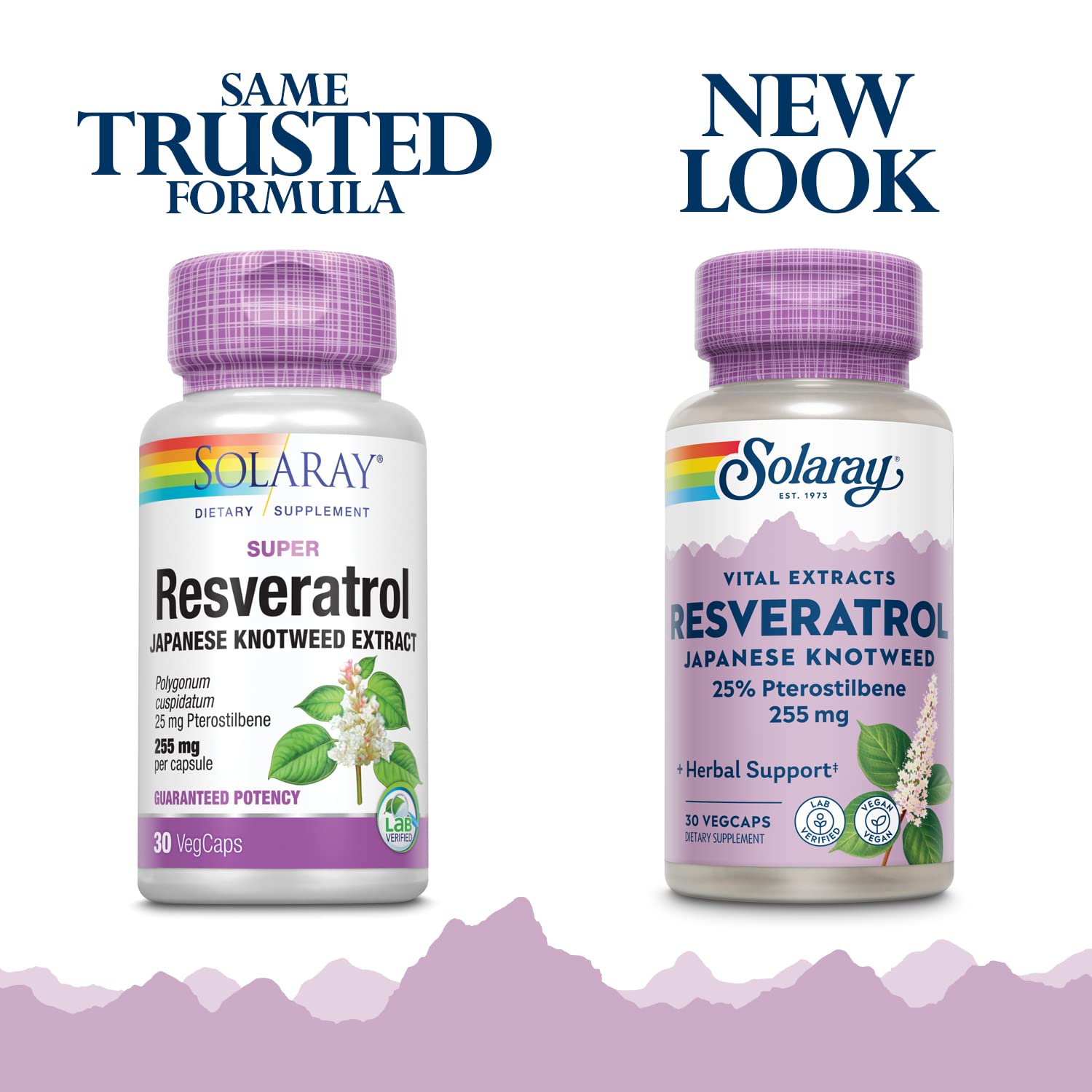 Close-up of Solaray Super Resveratrol and Pterostilbene capsules