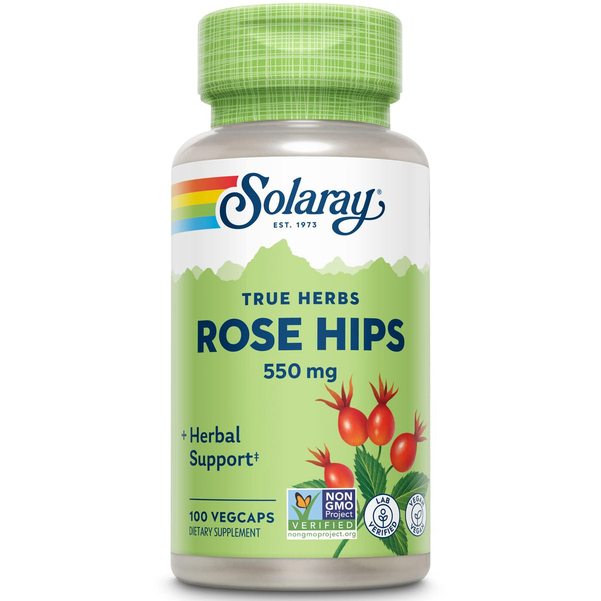 Solaray Rose Hips 550mg bottle front view