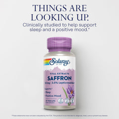 Close-up of SOLARAY saffron extract capsules