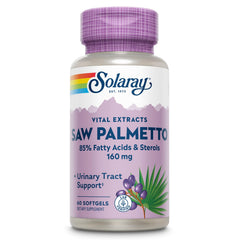 SOLARAY Saw Palmetto Extract bottle with 60 servings softgels