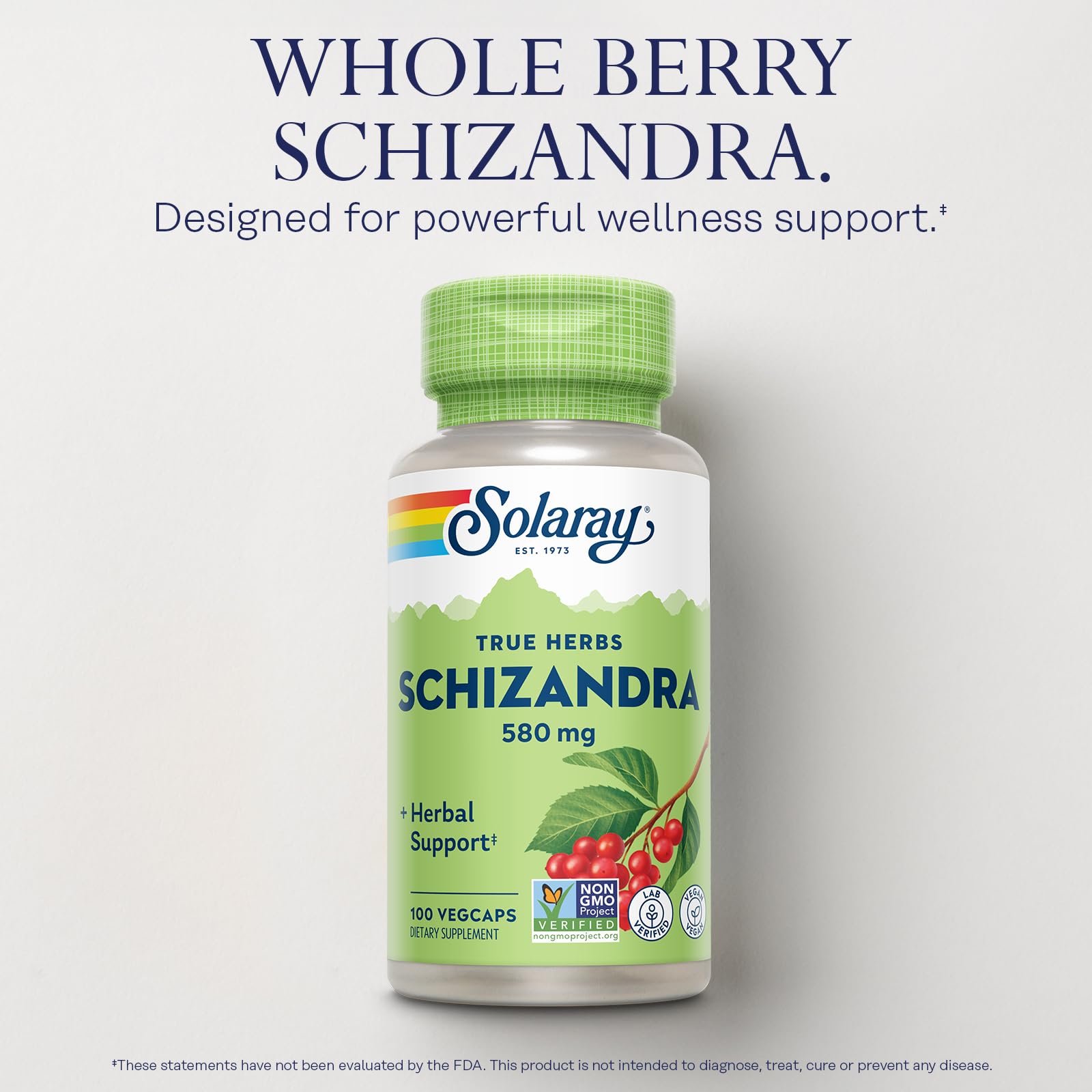 Vegan symbol on SOLARAY Schizandra label