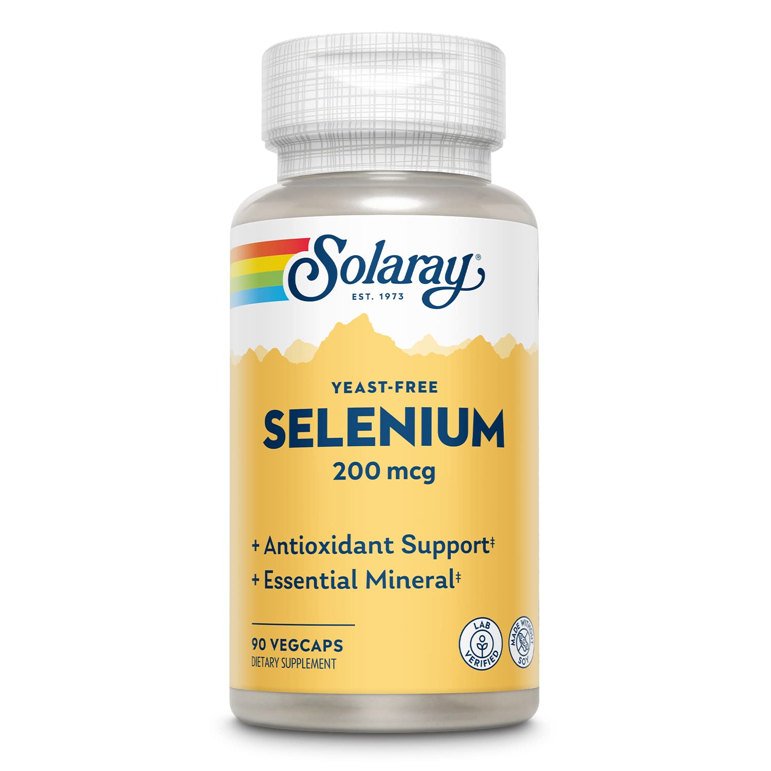 Solaray Selenium 200mcg Yeast-Free bottle label