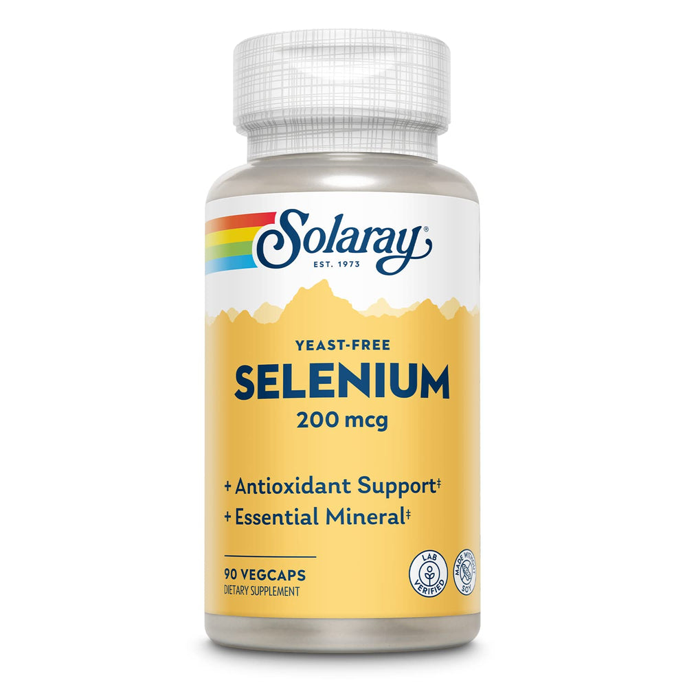 Solaray Selenium 200mcg Yeast-Free bottle label