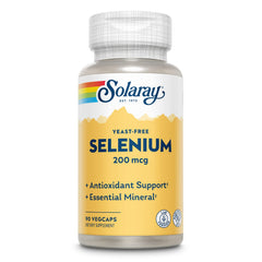Solaray Selenium 200mcg Yeast-Free bottle label