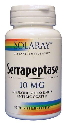 Ingredients panel for Solaray Serrapeptase 10 mg VCapsules