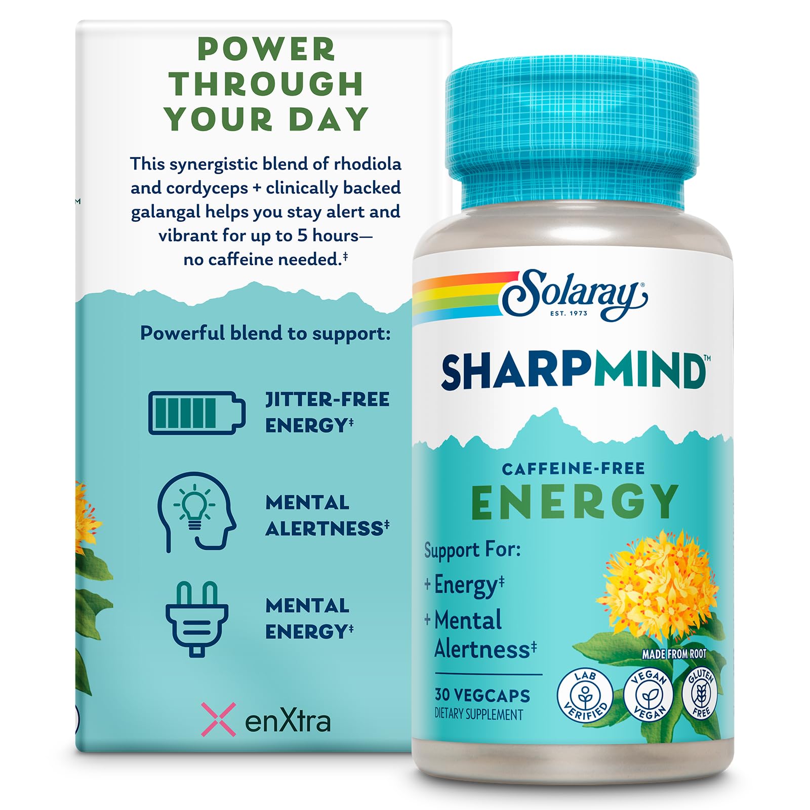 SOLARAY SharpMind Energy bottle and label
