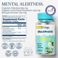 Cognizin Citicoline and Bacopa monnieri ingredients on packaging